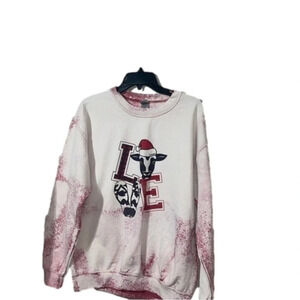Gilden Heavy Blend Love Tie-Dye Sweatshirt Cow Christmas Holiday Sweatshirt